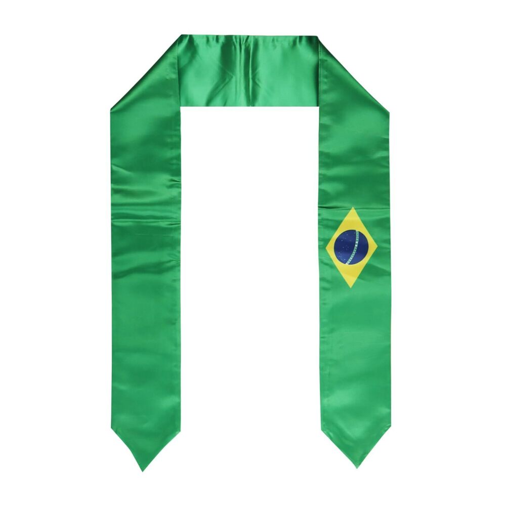8131 Brazil Flag Graduation Stole Sash for Study Aboard International